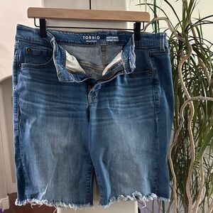 Torrid Distressed Blue Jean Shorts